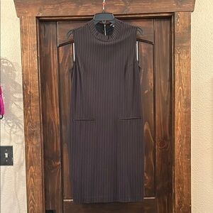 Sleeveless Black Pinstripe Dress